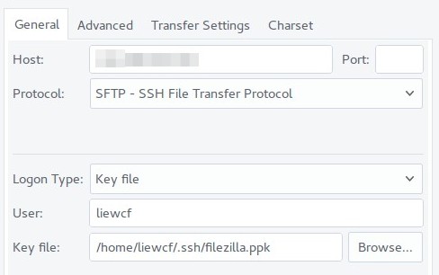 FileZilla SFTP via SSH key