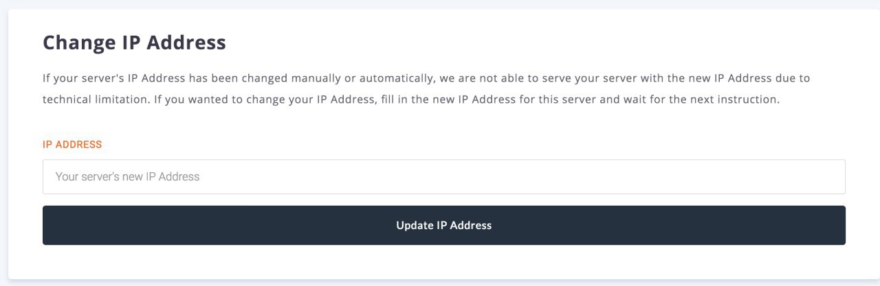 Change IP address