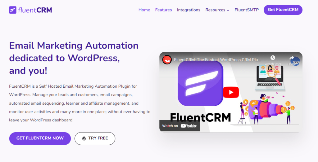 fluentcrm homepage