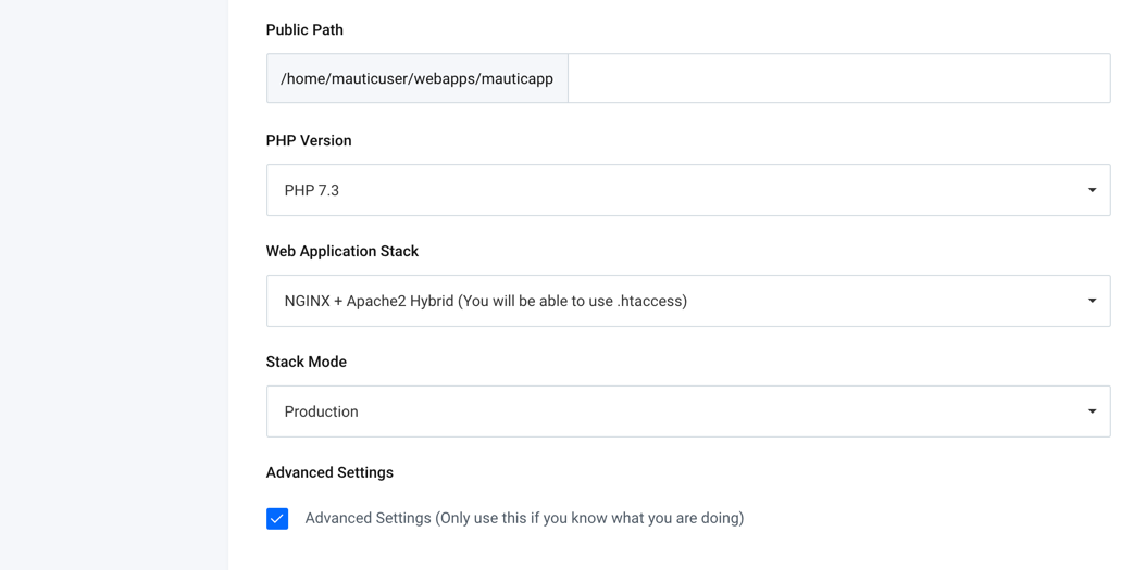 runcloud-mautic-03-php73-version-advanced-settings