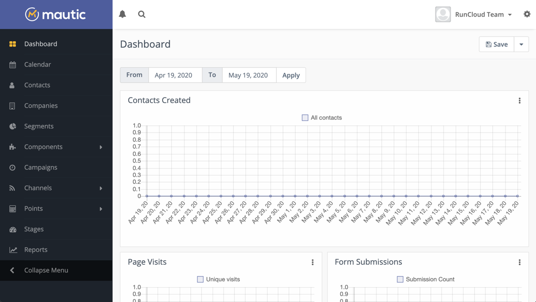 runcloud-mautic-13-dashboard