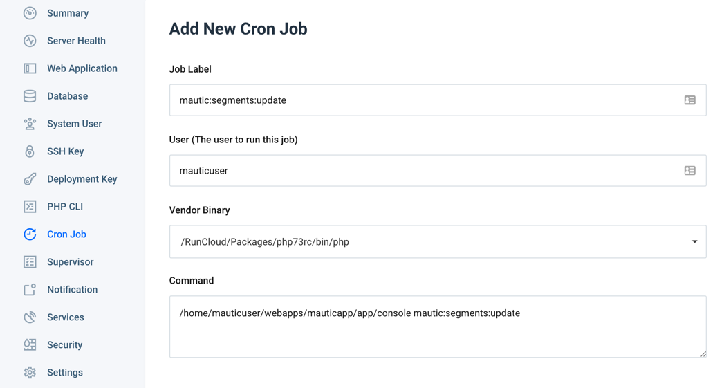 runcloud-mautic-14-setup-cron-job