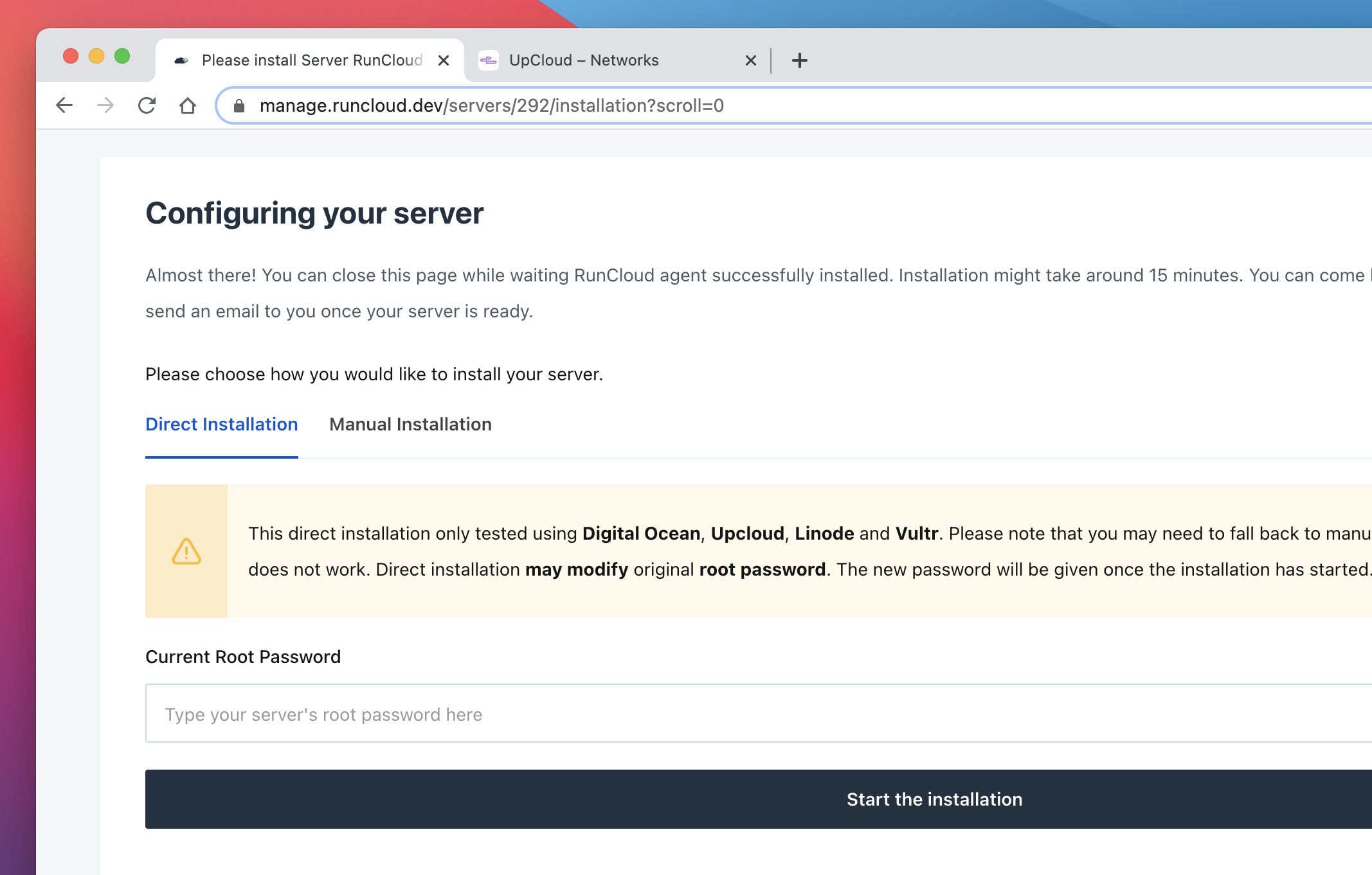 Server Credentials