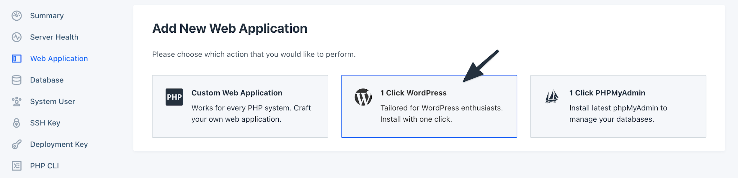 1-Click WordPress Installation