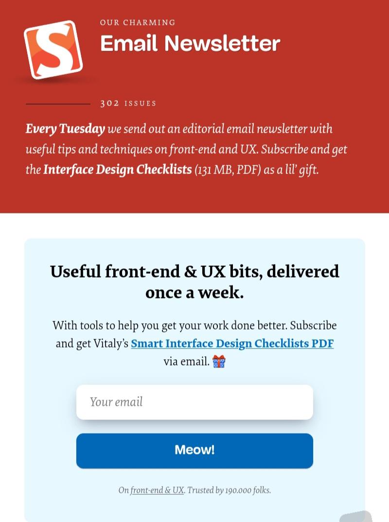 Smashing Magazine newsletter