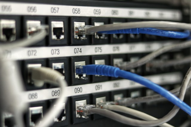 cables connected to a server