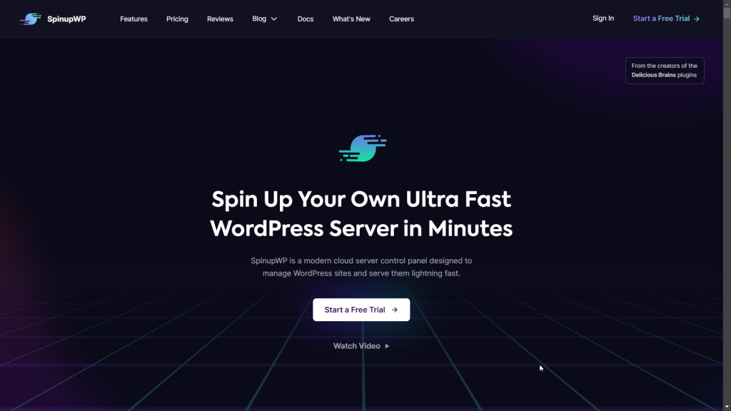 SpinupWP website homepage