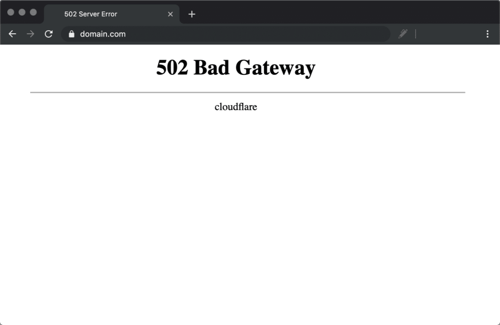 502 bad gateway error variation 1 example