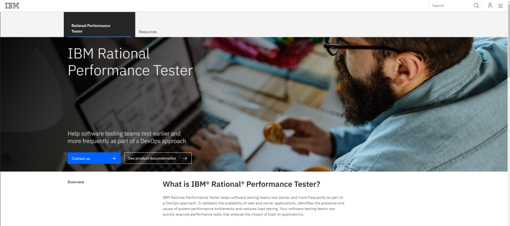 IBM Rational performance tester performance testing tool homepage