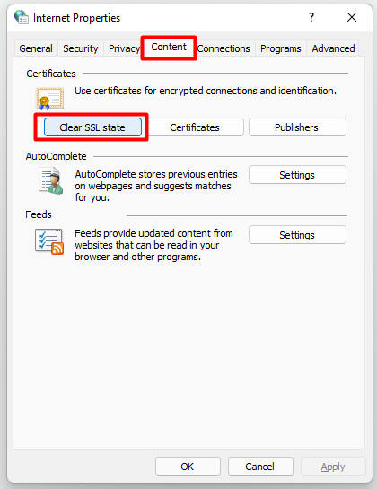clear ssl state