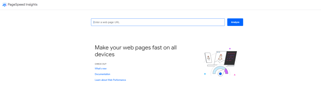 google pagespeed insights new performance testing tool homepage