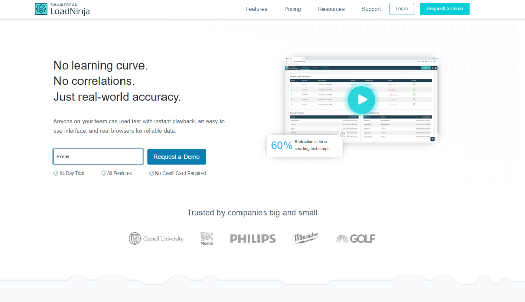 loadninja performance testing tool homepage