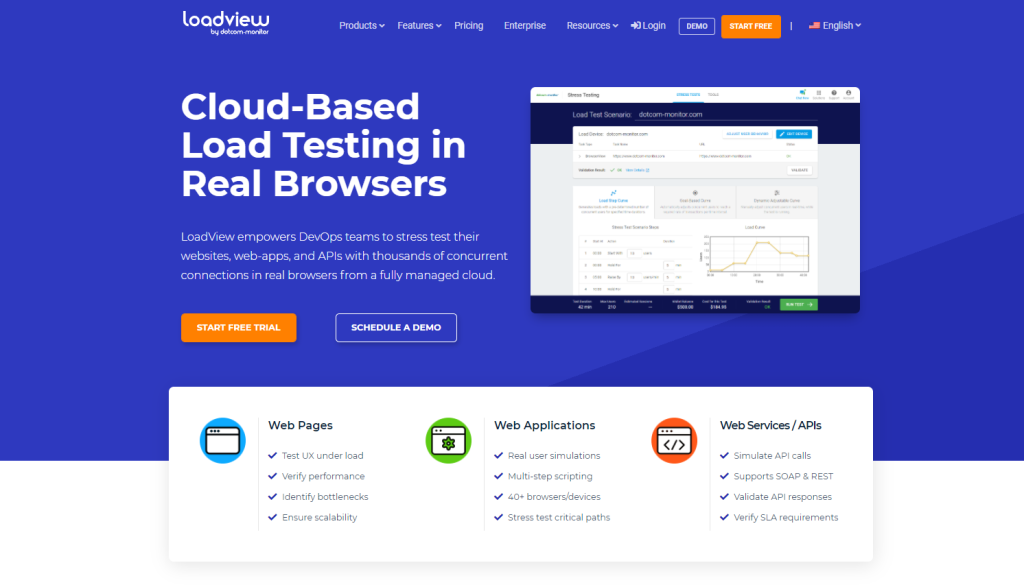 loadview performance testing tool homepage