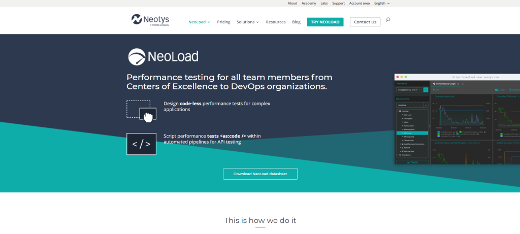 neotys neoload performance testing tool homepage