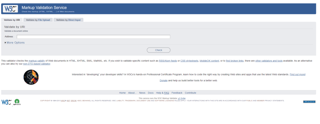 w3c performance testing tool homepage