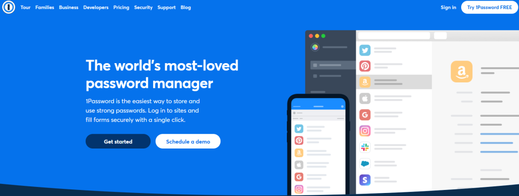 1password privacy extenstion homepage.