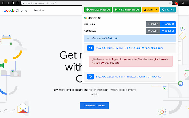 cookie auto delete privacy extension