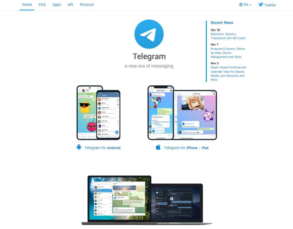 telegram homepage