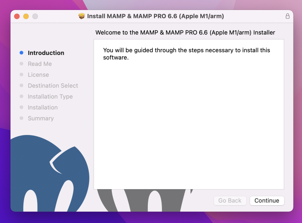 MAMP installation step 1