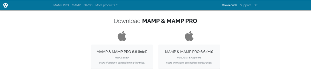 downloading MAMP & MAMP PRO
