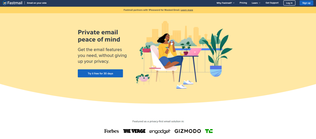 fastmail homepage