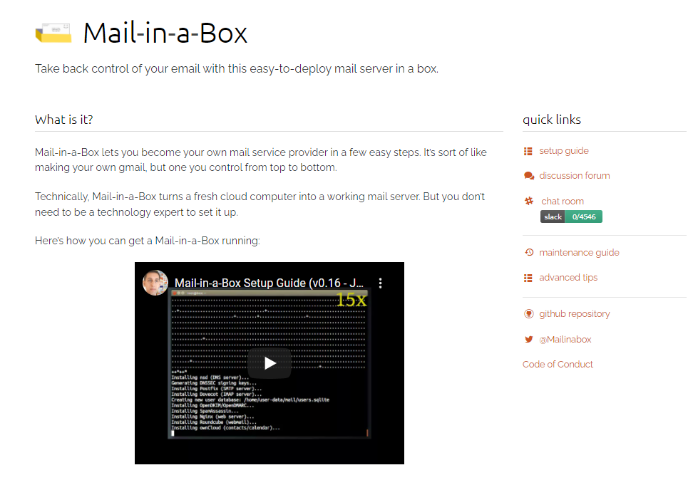 mail in a box homepage