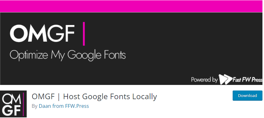 omgf host google fonts locally plugin homepage