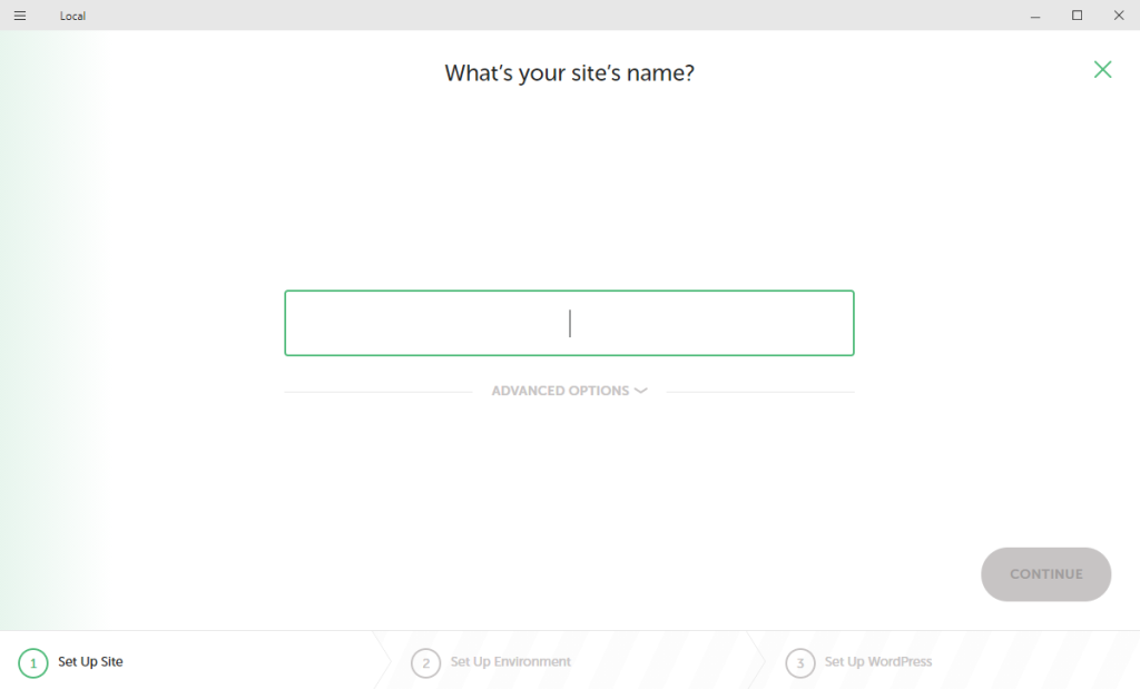 setting up site's name
