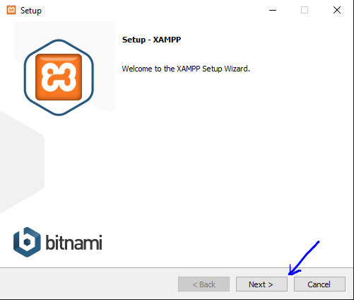 xampp setup wizzard step 1
