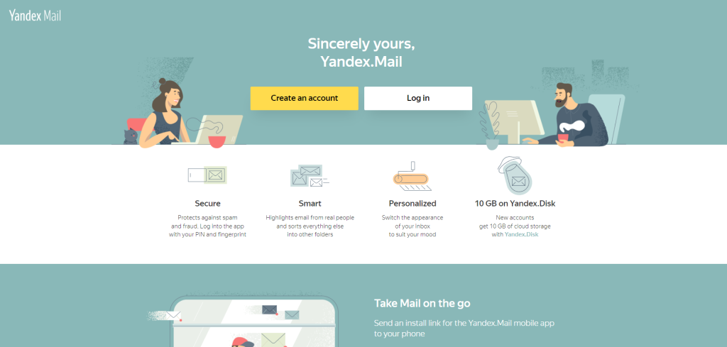 yandex mail for domain homepage