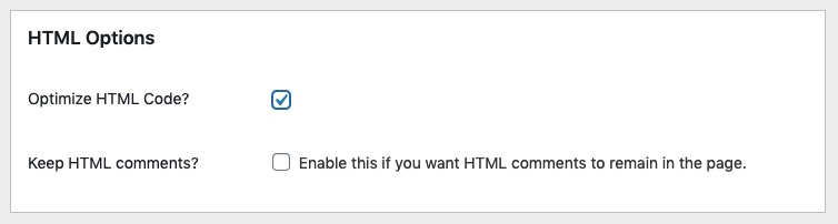 html options on autoptimize