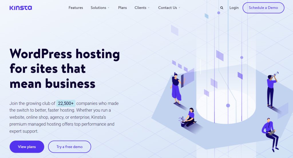 kinsta homepage