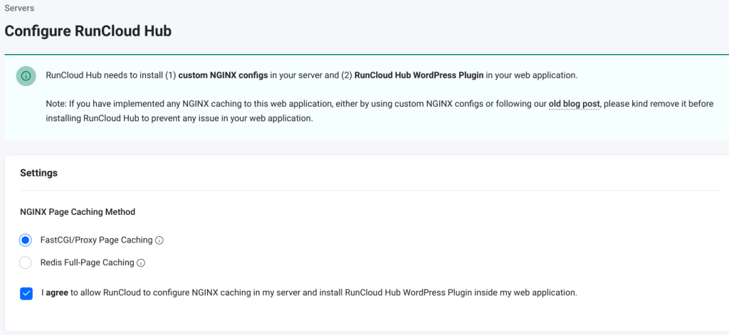 configuring runcloud hub with nginx