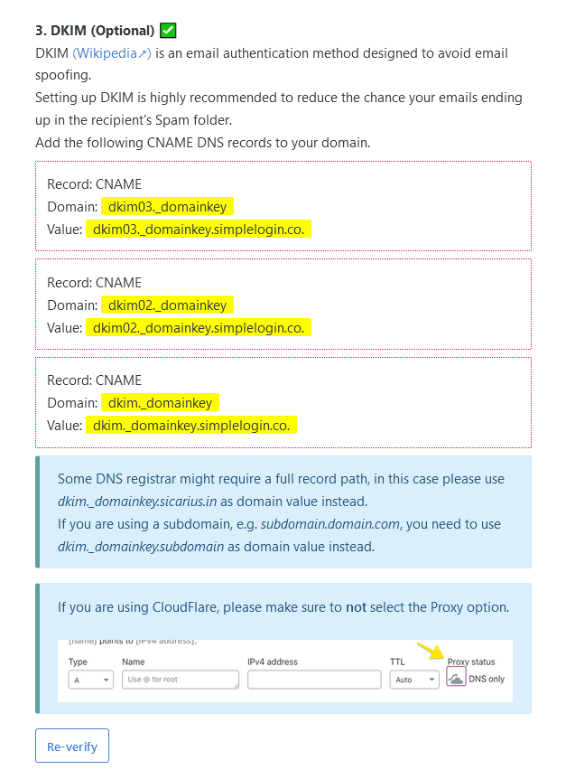 generating a private public key pair for implementing dkim