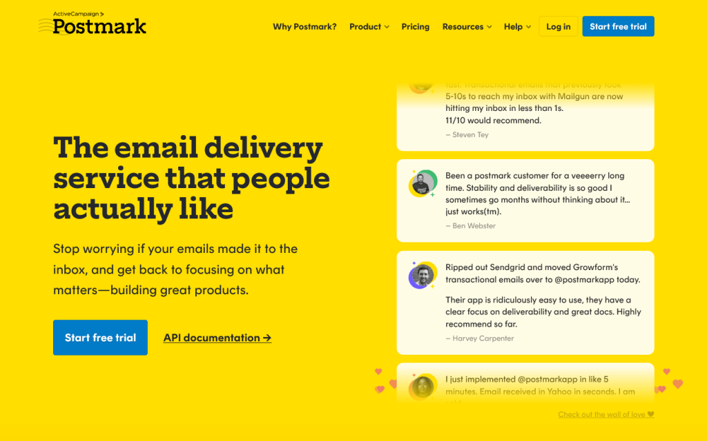 postmark Transactional Email Service homepage