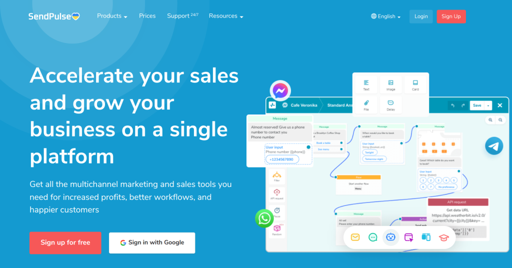 sendpulse Transactional Email Service homepage