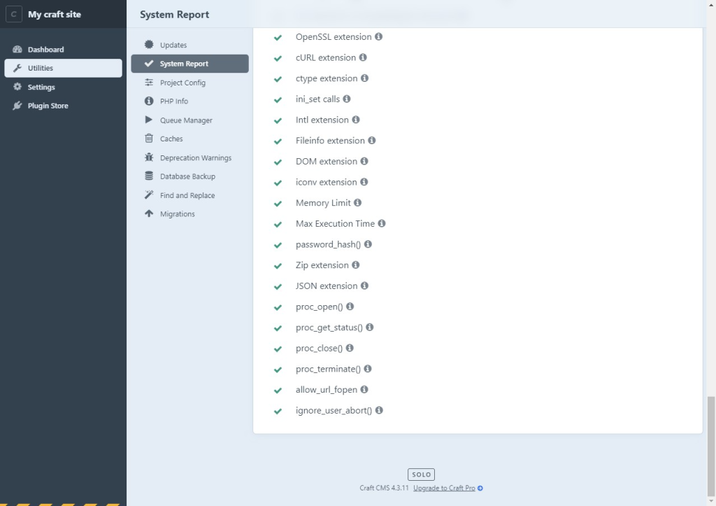 CraftCMS system errors