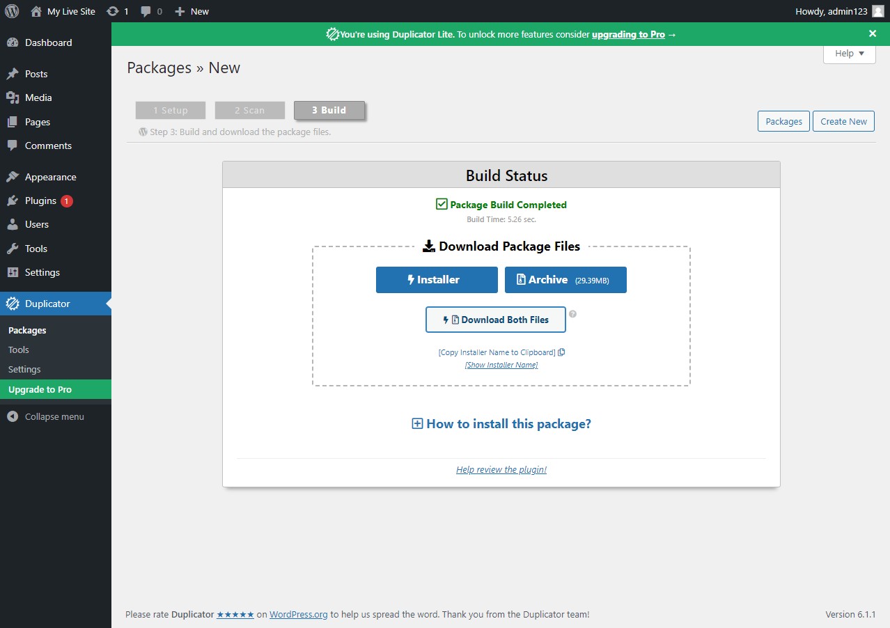 create staging site using LocalWP