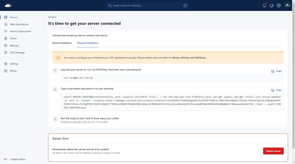 Installing RunCloud Agent