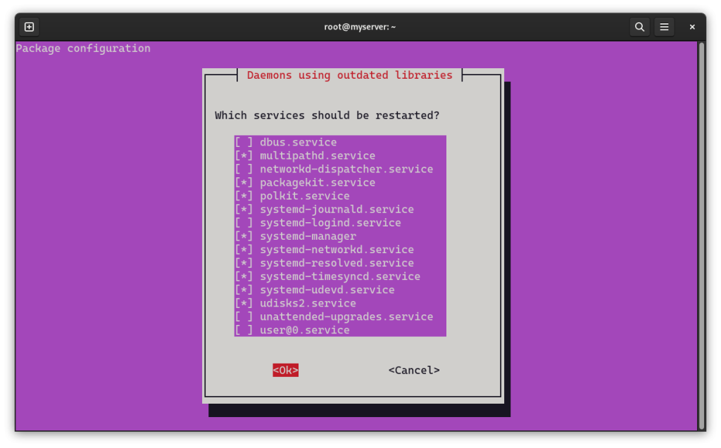Restarting services via CLI after installation
