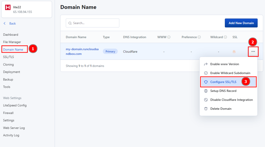 Configure HSTS header on RunCloud