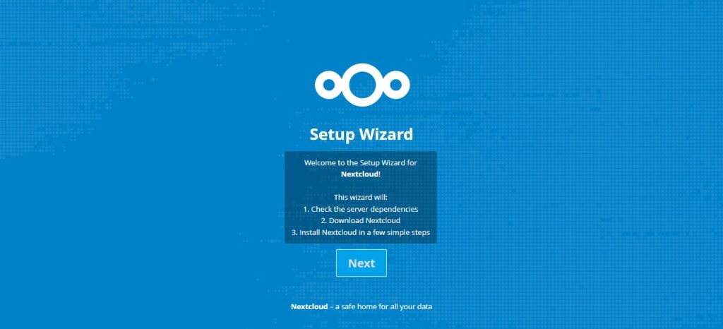 Start Nextcloud installation