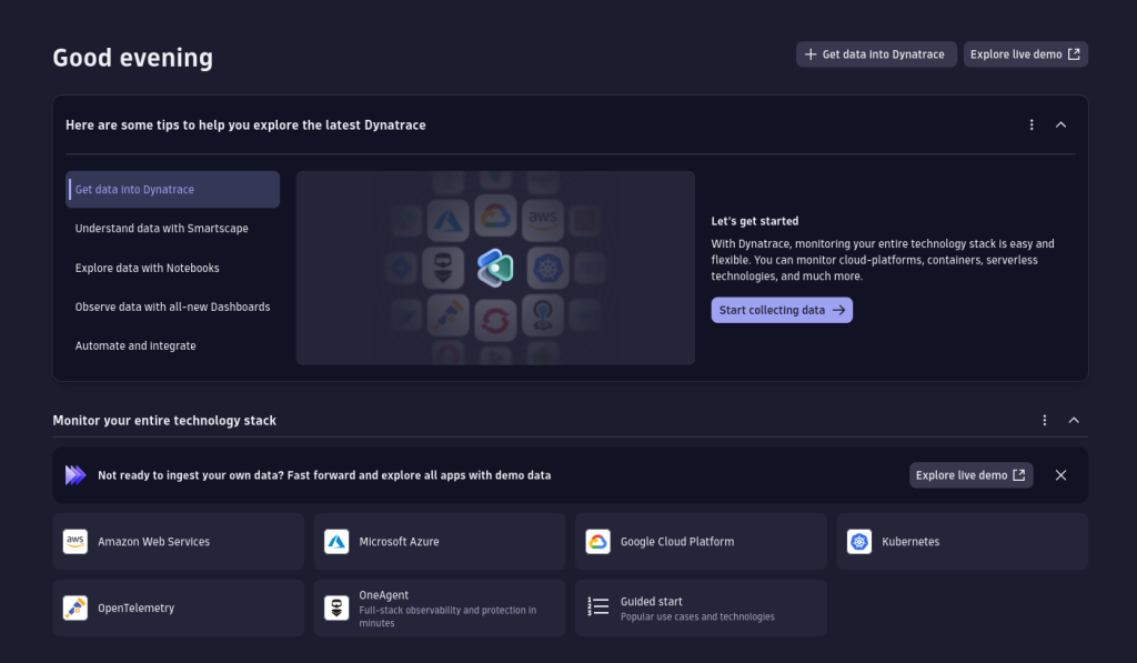 Dynatrace dashboard