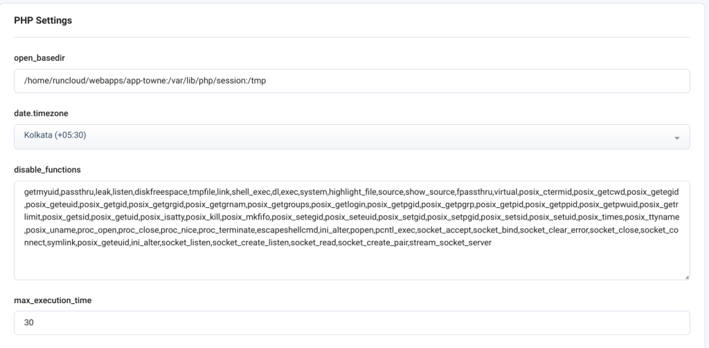 Disabling PHP functions for PHP security