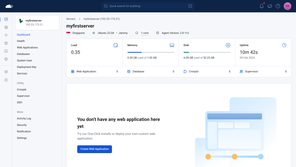RunCloud Linode server
