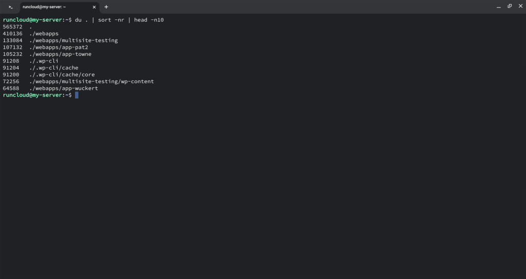 Disk space in linux