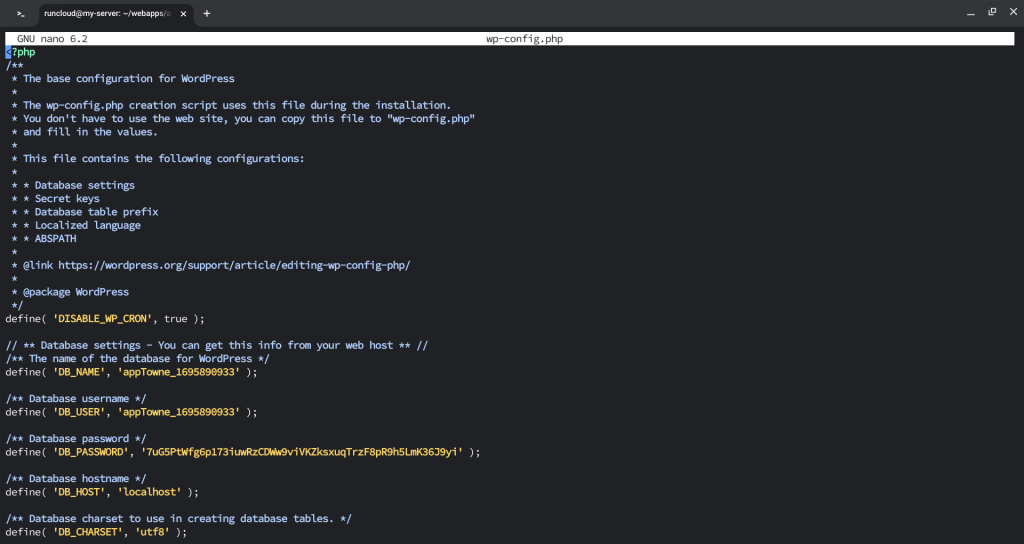 editing file with syntax highlighting in nano