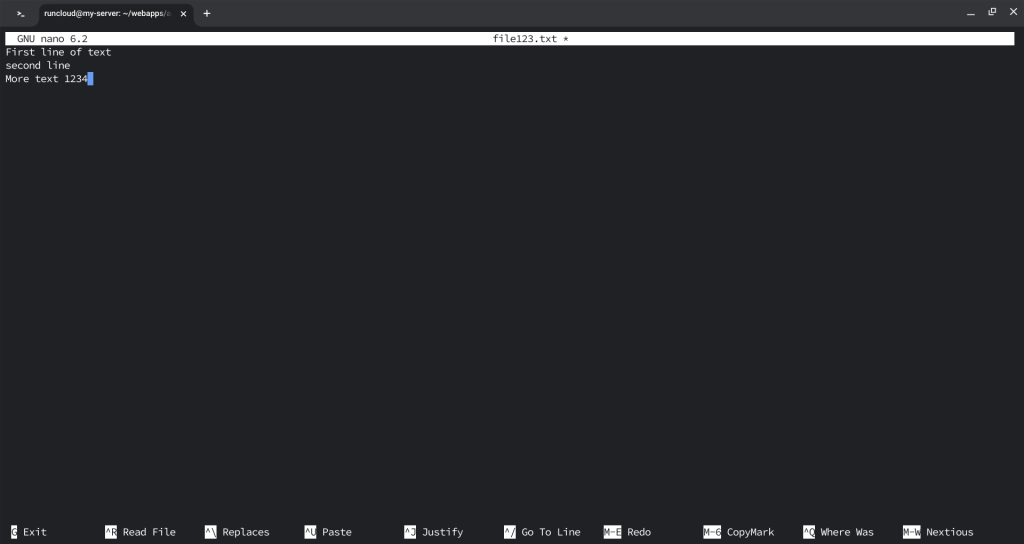 editing files in nano
