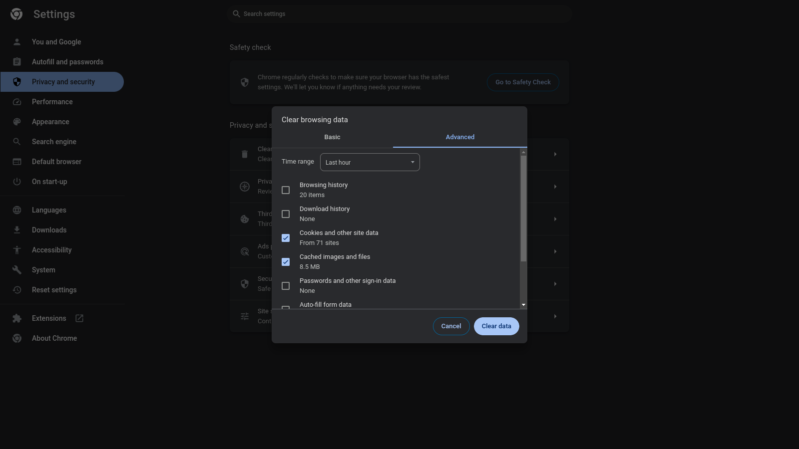 Cookies clear to fix captcha