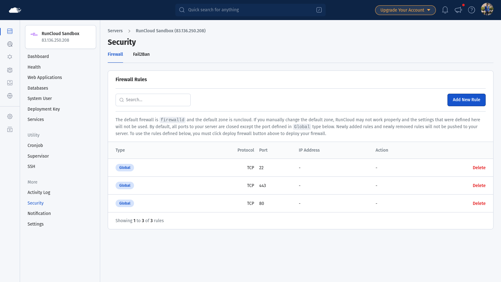 Updating firewall rules
